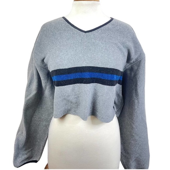 Y2k raw hem cropped oversized sweater - fall outfits - granola girl inspo - Picture 2 of 9